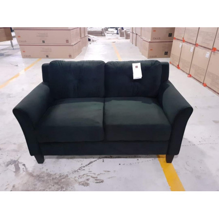 Life Black : Bộ 2 Ghế Sofa Đôi và Ghế Đơn - Vải Microfiber Đen
